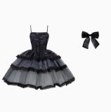 Withpuji Sword and Butterfly Prints Lolita Dress and Choker