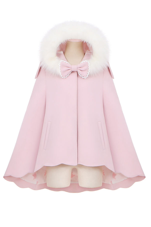 Tommy Bear Cute Rabbit Lolita Cape with Detachable Fur Collar