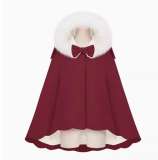 Tommy Bear Cute Rabbit Lolita Cape with Detachable Fur Collar