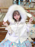 Tommy Bear Cute Rabbit Lolita Cape with Detachable Fur Collar