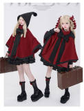 Black and White Camellias Winter Lolita Cape Coat