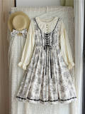 Miss Point Sketch Wild Rose Dirndl Dress One Piece
