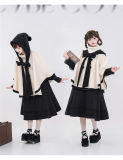 Black and White Camellias Winter Lolita Cape Coat