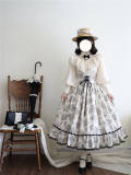Miss Point Sketch Wild Rose High Waist Fishbone Lolita Skirt