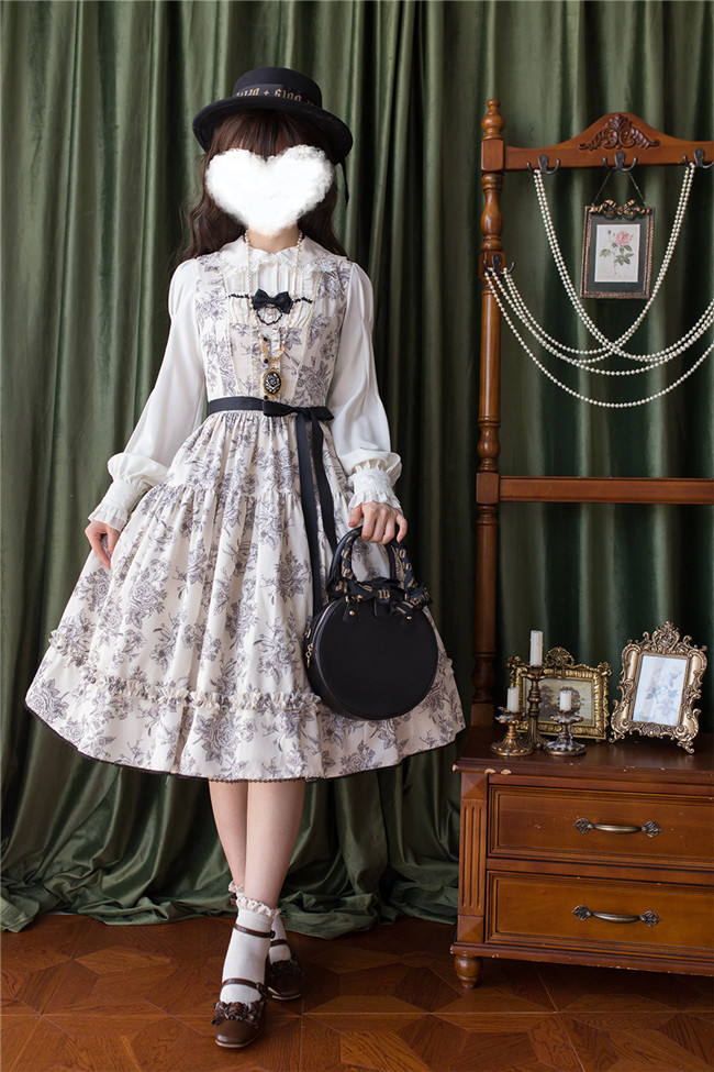 Miss Point Sketch Wild Rose Lolita Jumper Dress