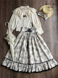 Miss Point Sketch Wild Rose High Waist Fishbone Lolita Skirt