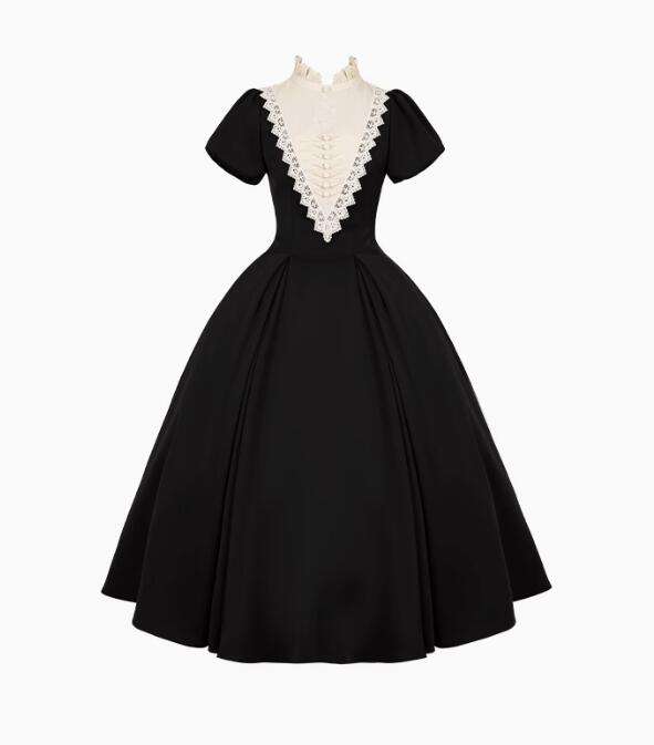 Withpuji Black Nun Gothic Lolita Dress and Accessories