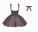 Withpuji Brown Corset Lolita Dress Set and Ouji Set