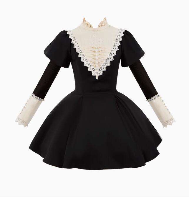 Withpuji Black Nun Gothic Lolita Dress and Accessories