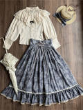 Miss Point Sketch Wild Rose High Waist Fishbone Lolita Skirt