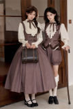 Withpuji Brown Corset Lolita Dress Set and Ouji Set