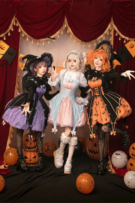 Lemon Honey Jack-O-Lantern Halloween Lolita Dress, Blouse and Accessories
