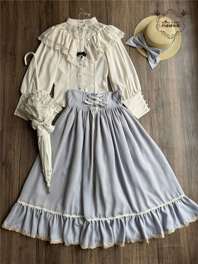 Miss Point Sketch Wild Rose High Waist Fishbone Lolita Skirt