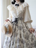 Miss Point Sketch Wild Rose High Waist Fishbone Lolita Skirt