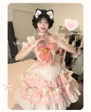 Kitty's dairy Sweet Lolita Dress, Choker and Apron