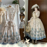 Dream Whale Flower Bird Lolita Jumper Dress and Headband