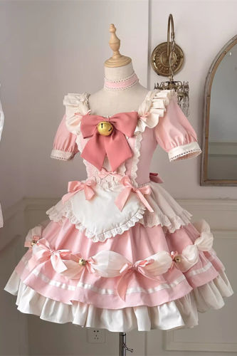 Kitty's dairy Sweet Lolita Dress, Choker and Apron