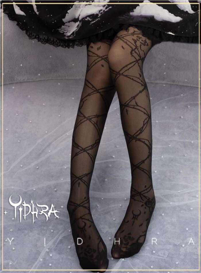 Yidhra Lolita ~The Sleep of Thorns Knee High Lolita Socks