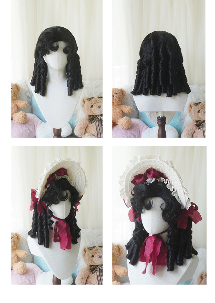 Yuchashui Roman Curly Doll Lolita Short Wig