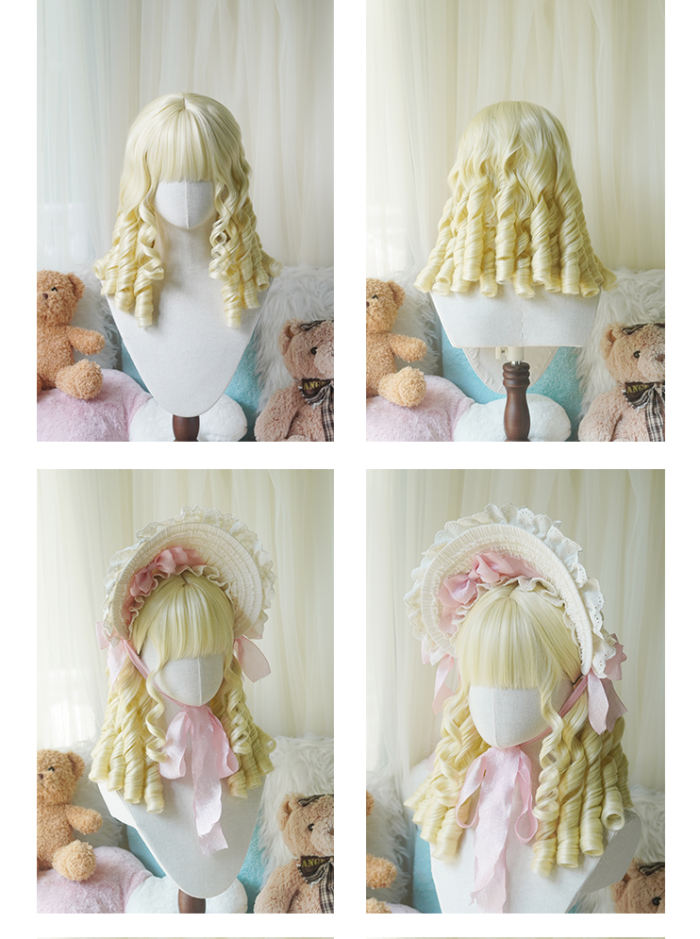 Yuchashui Roman Curly Doll Lolita Short Wig
