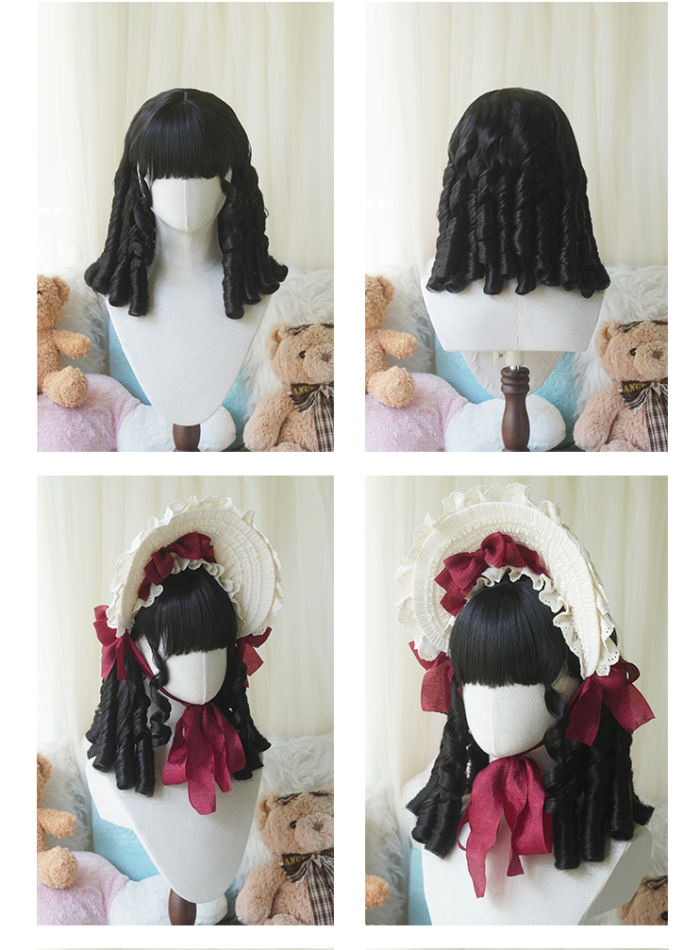 Yuchashui Roman Curly Doll Lolita Short Wig