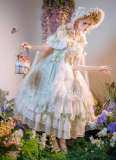 Glass Phantom Green Plus Size Lolita Dress and Bonnet