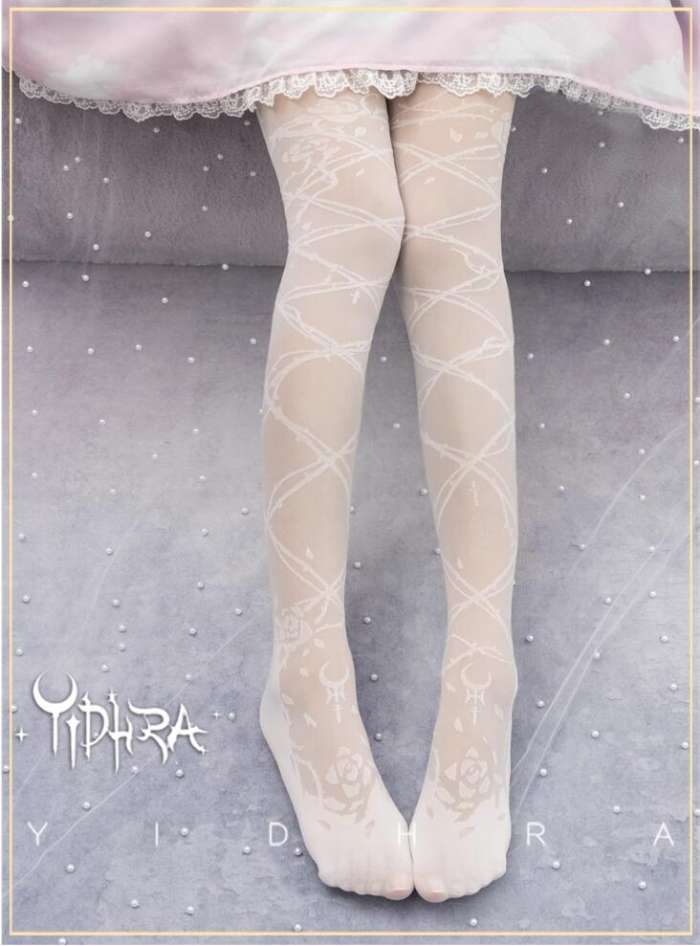 Yidhra Lolita ~The Sleep of Thorns Knee High Lolita Socks