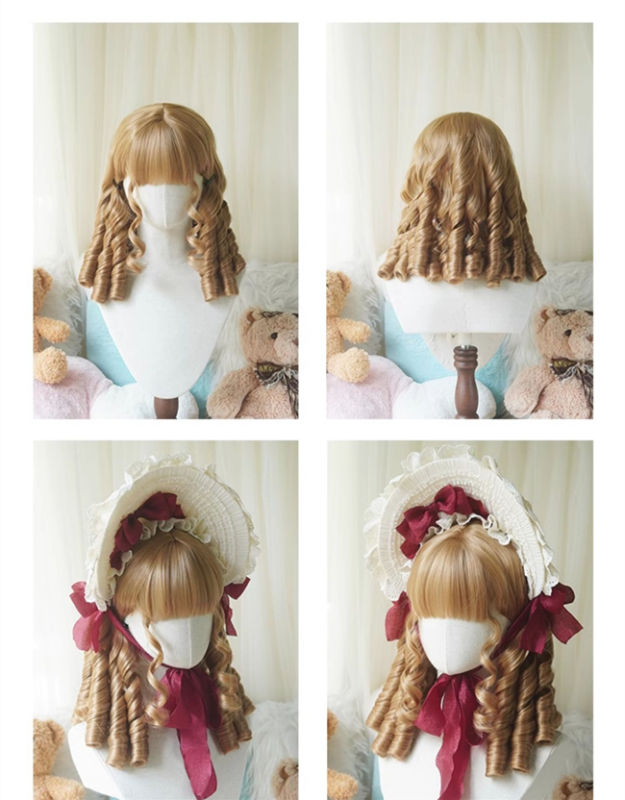 Yuchashui Roman Curly Doll Lolita Short Wig