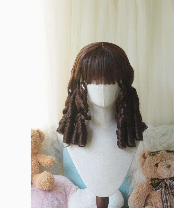Yuchashui Roman Curly Doll Lolita Short Wig