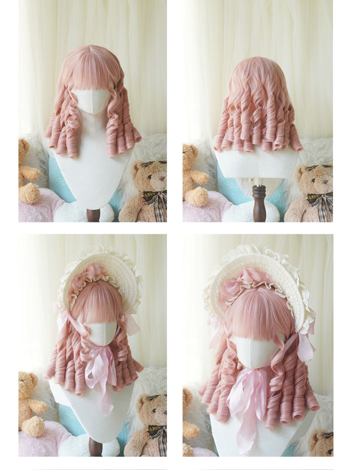 Yuchashui Roman Curly Doll Lolita Short Wig