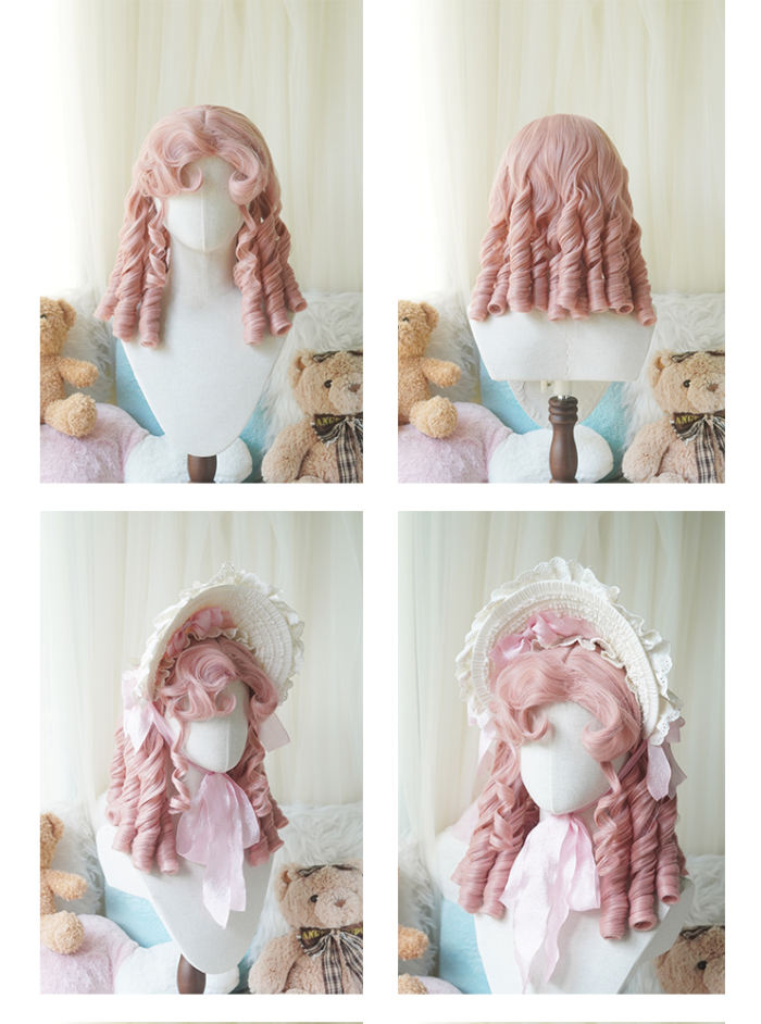 Yuchashui Roman Curly Doll Lolita Short Wig