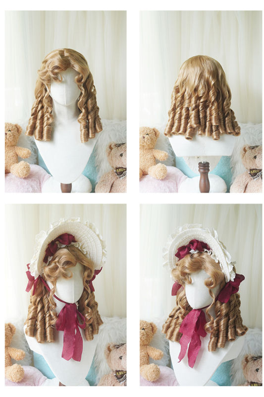 Yuchashui Roman Curly Doll Lolita Short Wig