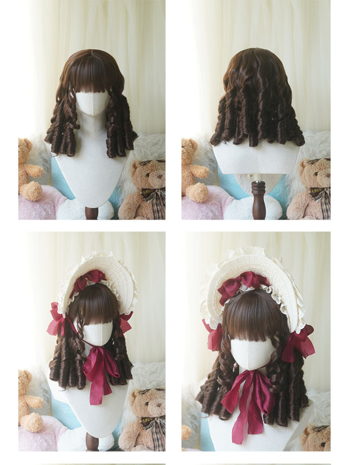 Yuchashui Roman Curly Doll Lolita Short Wig