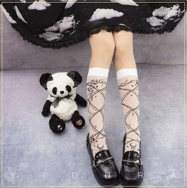 Yidhra Lolita ~The Sleep of Thorns Knee High Lolita Socks