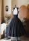 Black Corset Dress Long Version + Detachable Bowknot