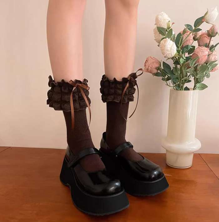 Puff Cream Sweet Lolita Socks