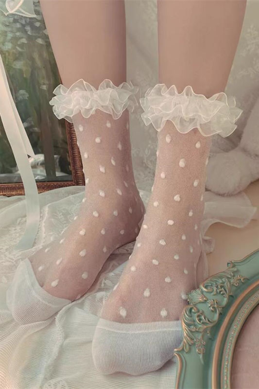 Sweet Polka Dots Lolita Socks