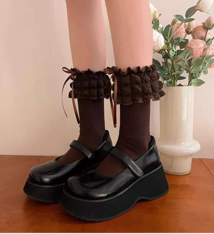 Puff Cream Sweet Lolita Socks