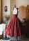 Red Corset Dress Long Version + Detachable Bowknot