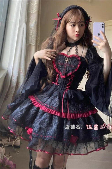 Little Witch Vampire Gothic Lolita Dress, Sleeves and Accessories