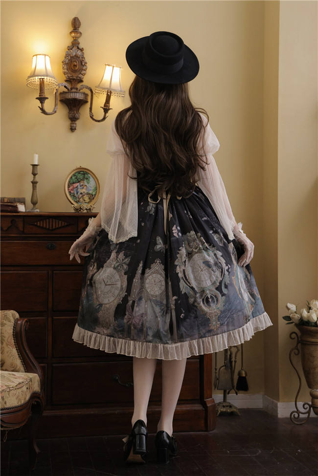Time Flow Backward Classic Lolita Skirt, Blouse and Camisole