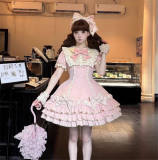 Striated Melaleuca Doll Lolita Dress, Set-in Sleeves and Headdress
