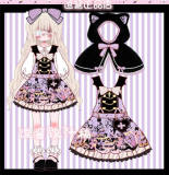 Kitten Halloween Lolita Salopette, Blouse, Cape and Accessories