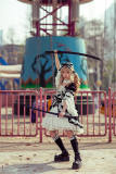 Infanta Black White Doll Lolita Dress, Set-in Sleeves and Headdress