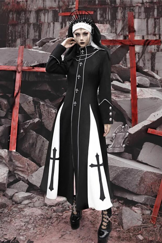 Blood Supply Trial of the Nuns Gothic Halloween Long Coat Dresses and JSKs