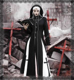 Blood Supply Trial of the Nuns Gothic Halloween Long Coat