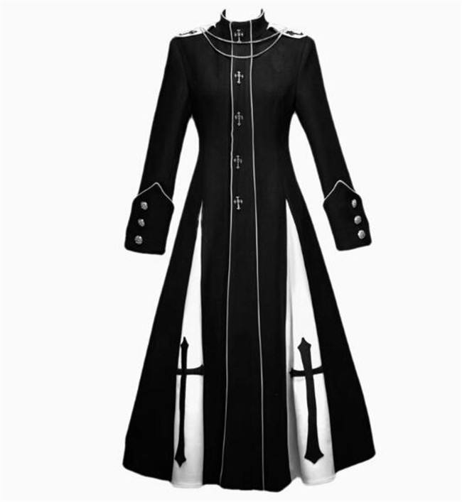 Blood Supply Trial of the Nuns Gothic Halloween Long Coat