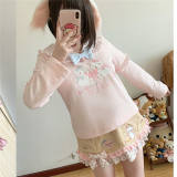 Cute Kitten Sweet Long Sleeves Cotton Hoodie