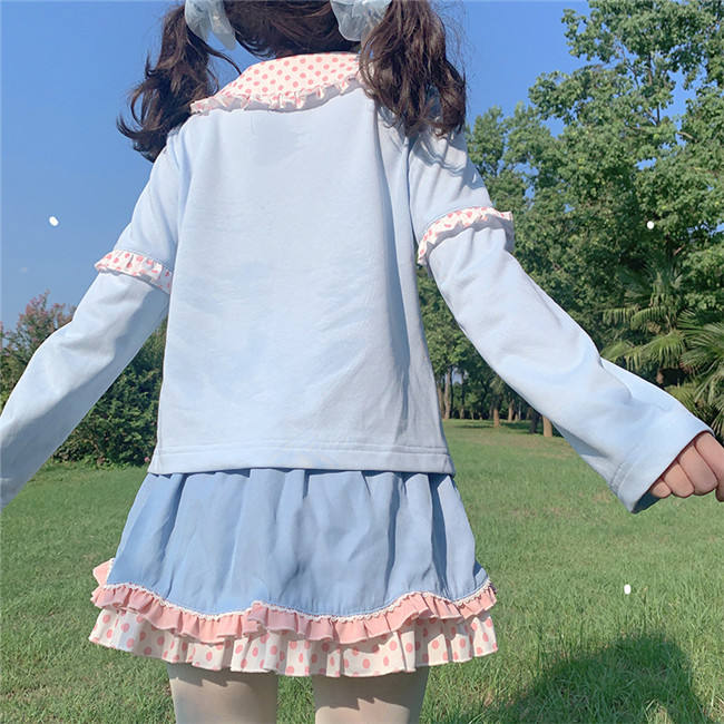 Cute Kitten Sweet Long Sleeves Cotton Hoodie