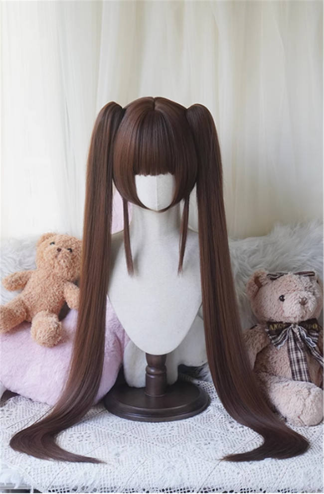 Yuchashui Face Framing Short Wigs and Long Straight Ponytails Set